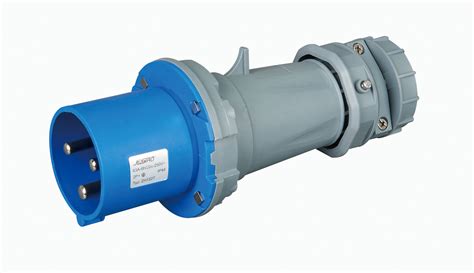 3p 63a Ip44 Rainproof Screwless Industrial Plug Nylon Blue Plug With
