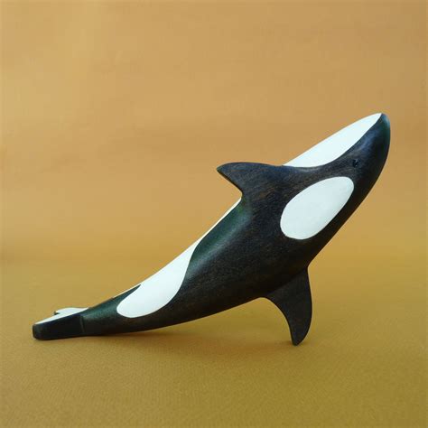 Wooden Orca Figurine Wood Killer Whale Toy Wooden Creatures Etsy