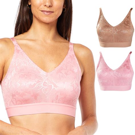 Rhonda Shear Pack Flat Lace Bra With Removable Pads Hsn