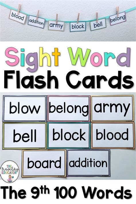 Sight Word Flash Cards The 9th 100 Sight Word Flashcards