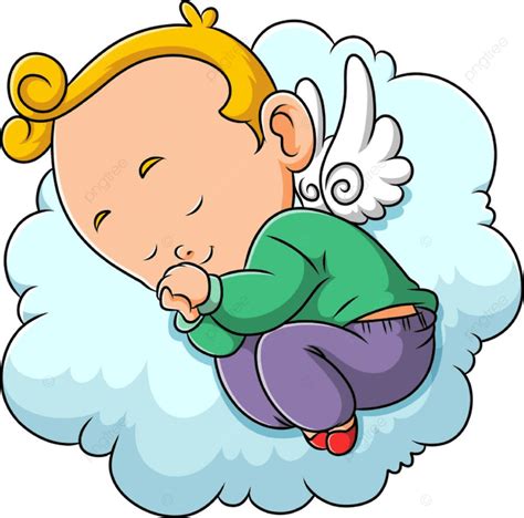 Little Boy Sleeping Vector Design Images The Little Fairy Baby Boy Is