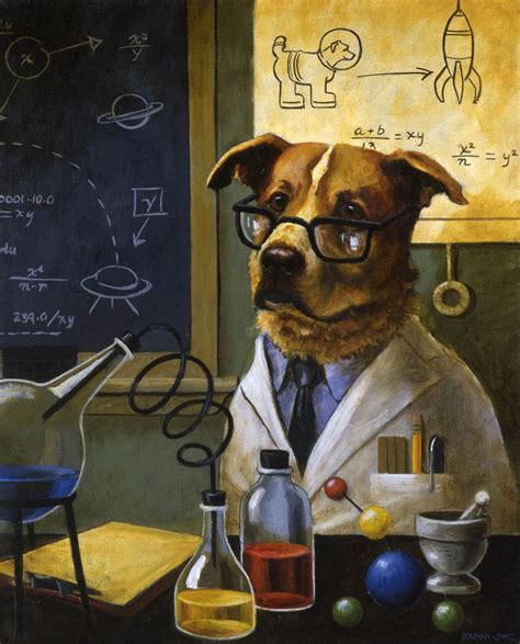 Dog Teacher Portrait Scientist Dog Print Dog Art Pet Portrait Funny