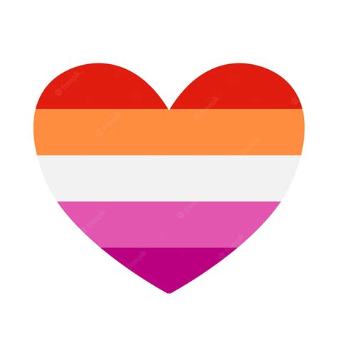 coração de bandeira lgbt lésbica de vetor vetor premium