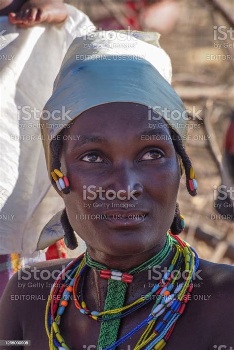 Opuwo Namibia Himba Woman With The Typical Necklace And Hairstyle In