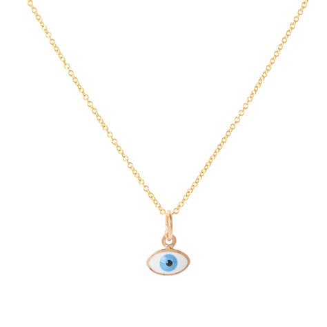 14k Gold Dainty Evil Eye Necklace StonedLove By Suzy