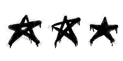 Spray Painted Graffiti Star Sign In Black Over White Star Drip Symbol