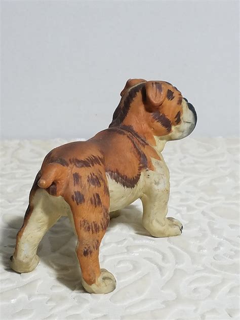 Vintage English Bulldog Figurine Bisque Porcelain Dog Etsy