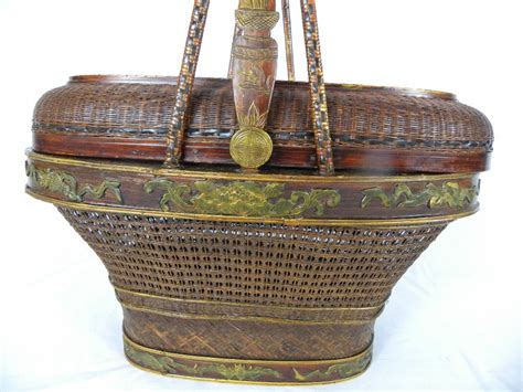 antique a late 19th century bamboo and wicker chinese wedding basket item 3152 31 antiques