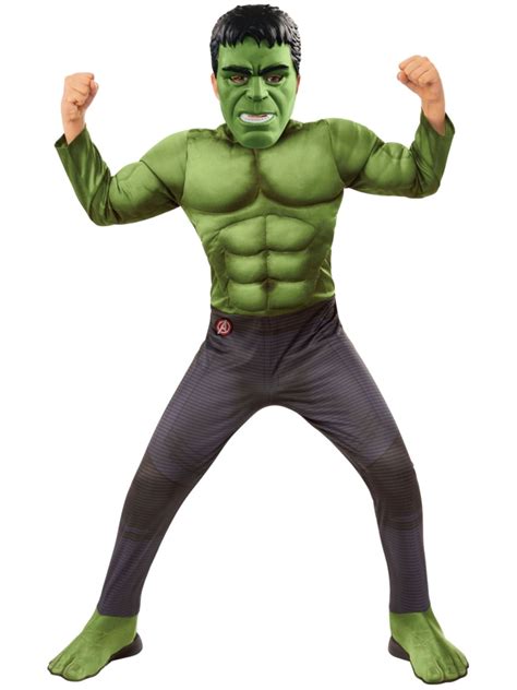 Boys Marvel Avengers Incredible Hulk Muscle Halloween Costume L1012