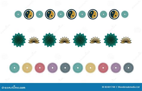 Vector Icon Set Of Symmetric Geometry Shapes Stock Vector