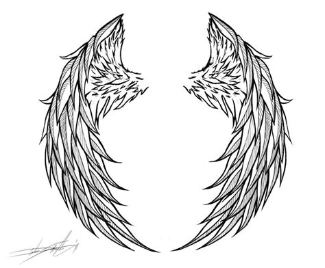 An Angel Wings Tattoo Design On A White Background