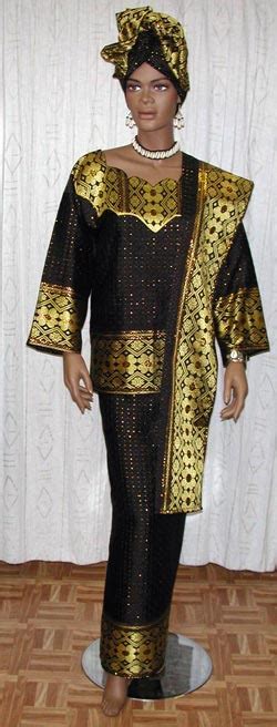 African Dress Women Black And Gold Buba Dress