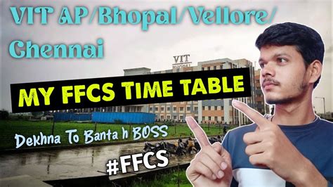 What Is FFCS In Vit My Ffcs Timetable Of My 1st Sem Slots Lunch
