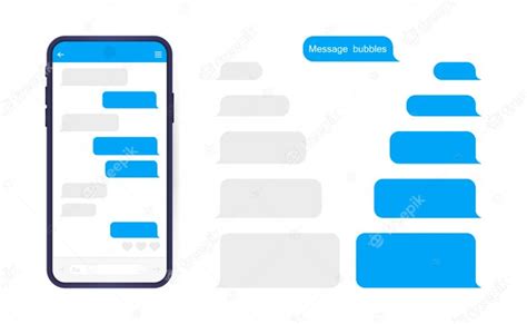 Premium Vector Smart Phone With Messenger Chat Screen Sms Template Bubbles For Compose Dialogues