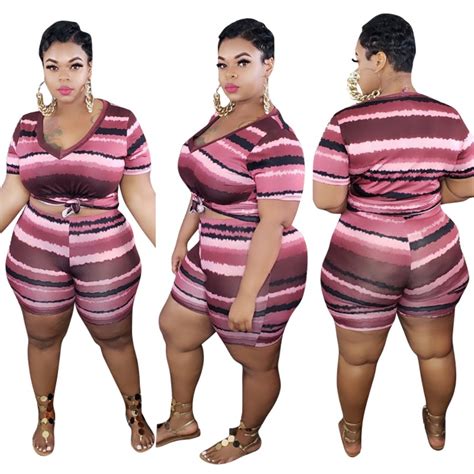 Wholesale Plus Size Tie Dye Two Piece Shorts Set Global Lover