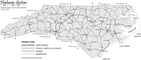 Map Highways In North Carolina By 1924