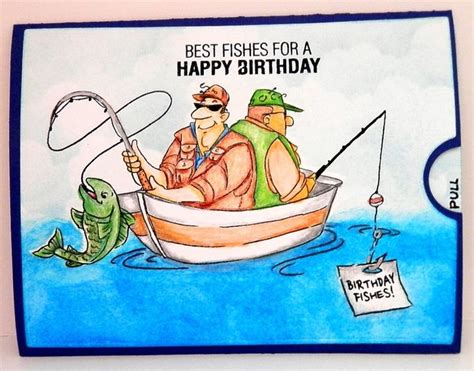 Fisherman Birthday Card Happy Birthday Fishing Funny Happy Birthday