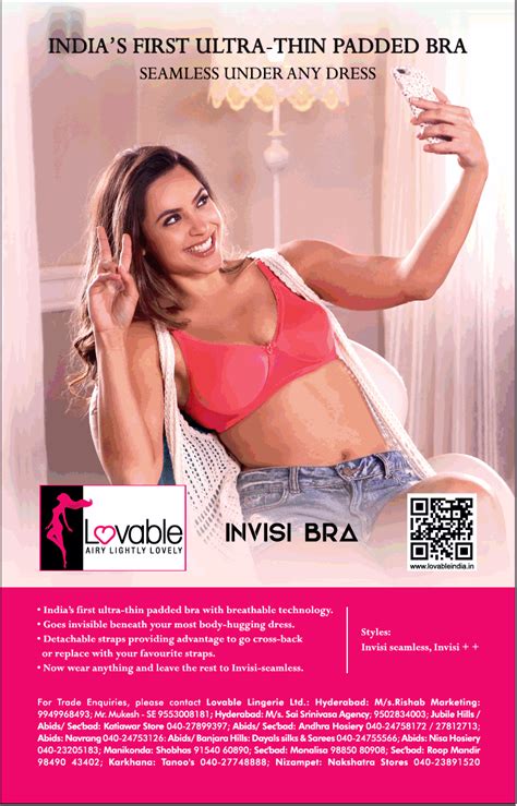 Lovable Invisi Bra Indias First Ultra Thin Padded Bra Ad Advert Gallery