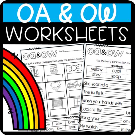 Oa And Ow Worksheets Cut And Paste Sorts Cloze Writing And More