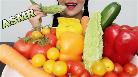 Asmr Eating Raw Veggies Mukbang Extremely Crunchy Eating Sound No Talking Snoor Asmr Youtube