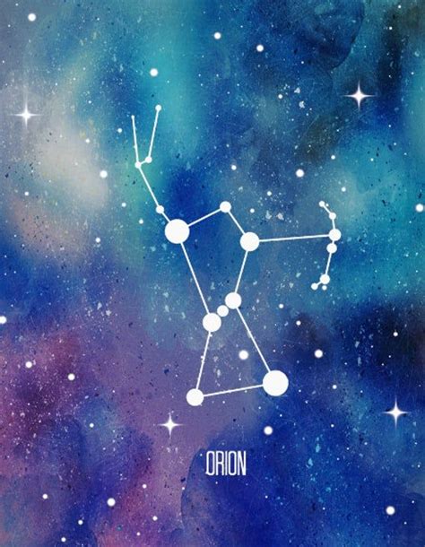 Orion Constellation Watercolor Print Etsy Orion Constellation