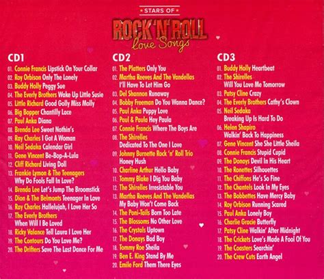 Stars Of Rock N Roll Love Songs 60 Classic Jukebox Love Songs 3 Cd