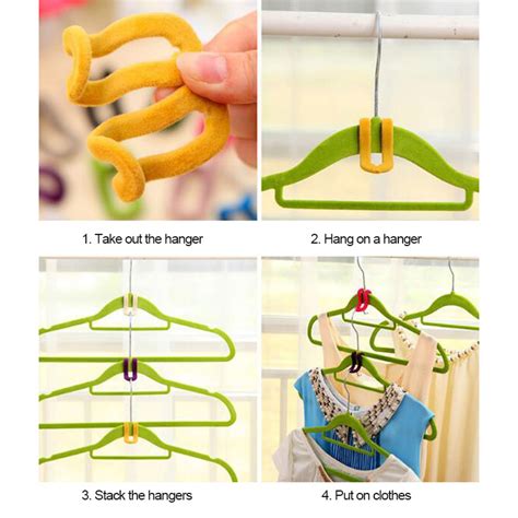 10pcs Holder Cascading Hanger Hooks For Stack Clothes Attachment Velvet