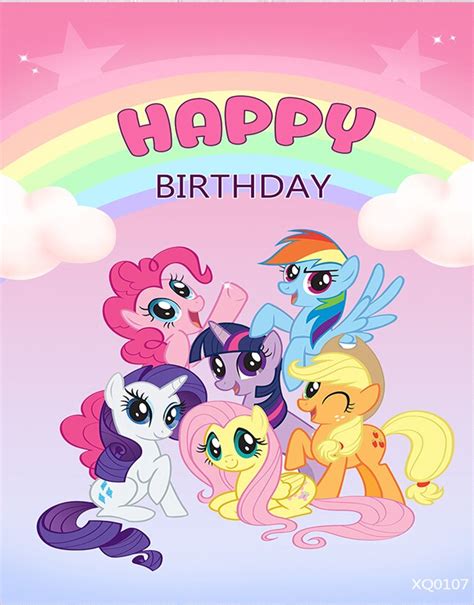 My Little Pony Rainbow Personalised Birthday Party Banner Backdrop