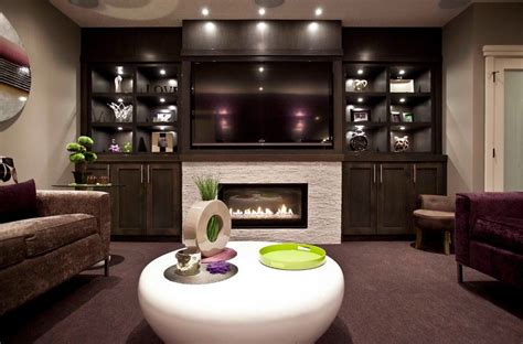 28 Awesome Home Basement Ideas Designbump Fireplace Entertainment
