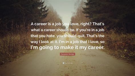 Cameron Sinclair Quote A Career Is A Job You Love Right Thats What