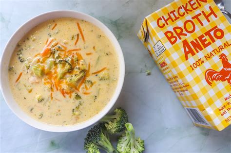 Chicken Broccoli Cheddar Soup With Aneto Broth