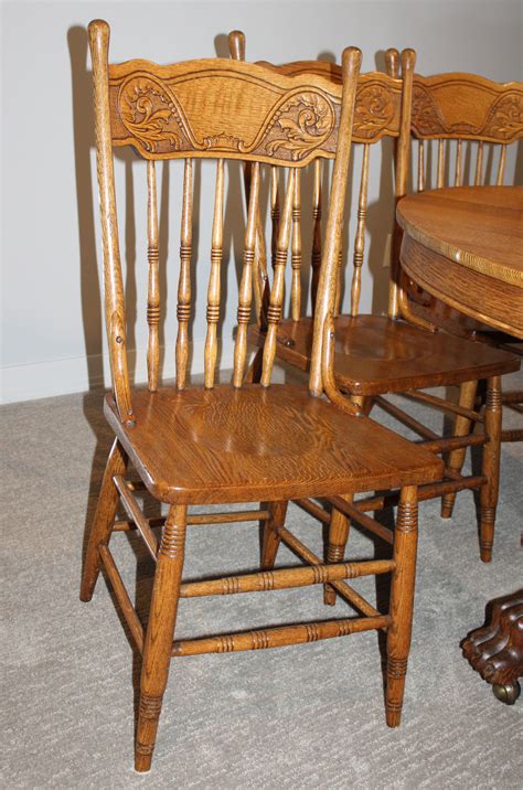 Bargain Johns Antiques Antique Set Of Six Oak Pressback Chairs