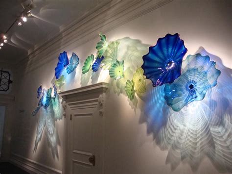 Sea Style Crystal Blue Color Spa Wall Decor Chihuly Art Blown Glass