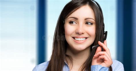 Smiling Female Call Center Operator Stock Image Image Of People Help