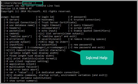 Basics Of Running T Sql Statements From Command Line Using Sqlcmd