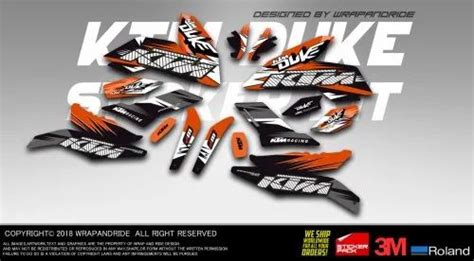 Multicolor Ktm Duke Power Parts Edition Full Body Wrapdecalssticker