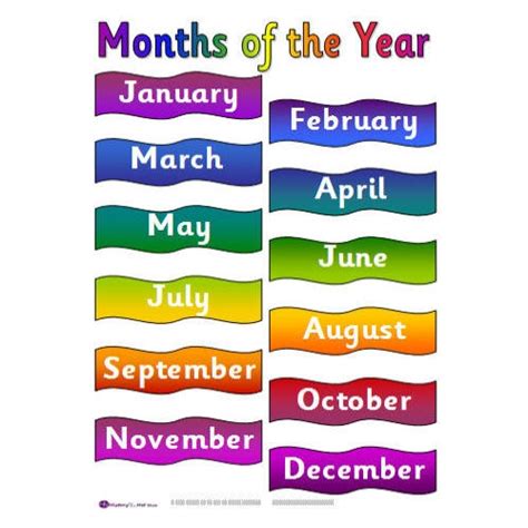 Months Of The Year Clip Art For Worksheets ~ Kindergarten