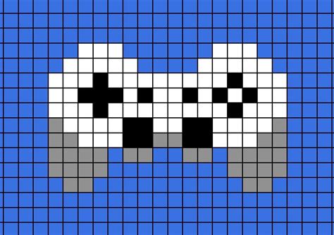 White Playstation Controller Pixel Art Pixel Art Grid Easy Pixel Art