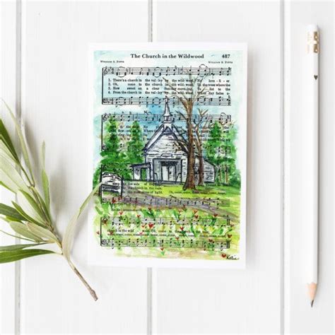 The Church In The Wildwood Hymn Greeting Card By Neartohymn Bible