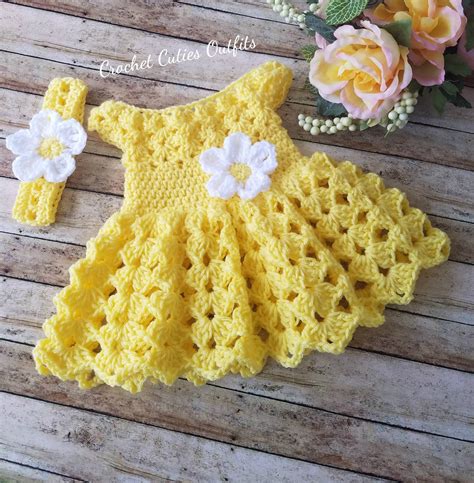 Crochet Baby Outfit Yellow Dress Amelias Crochet