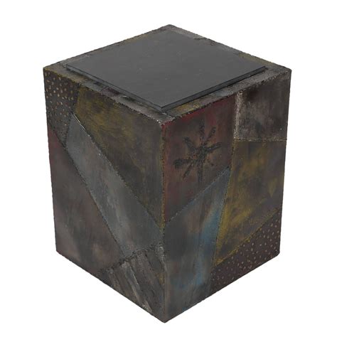 set of three paul evans welded and polychromed steel cube end tables for sale at 1stdibs
