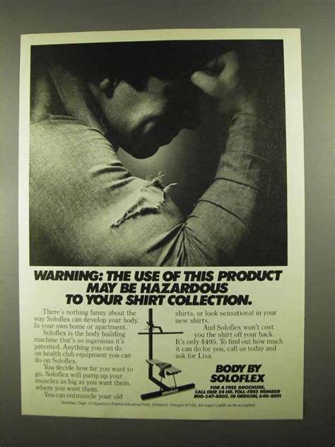 1981 Soloflex Exercise Machine Ad May Be Hazardous 1980 89