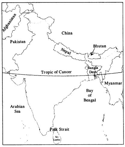 Icse Solutions For Class Geography Voyage India Location Extent Political And Physical