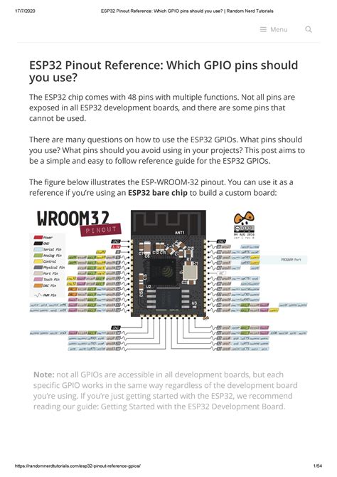 Esp Pinout Reference Which Gpio Pins Should You Use Random Nerd