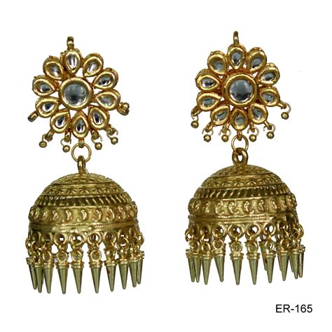 Brass And Alloy Golden Oxidized Gold Polished Jewellery 1 Pair Rs 165