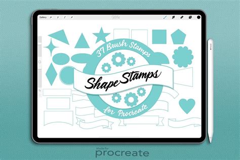 Procreate Shapes Stamps, 37 Shapes | Banner drawing, Procreate lettering, Procreate app