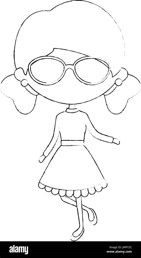 Cute Cartoon Girl Stock Vector Image And Art Alamy