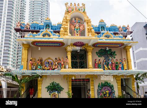 Hindu Deities Decorate Outside Of Kuil Sri Krishna Hindu Temple Kuala