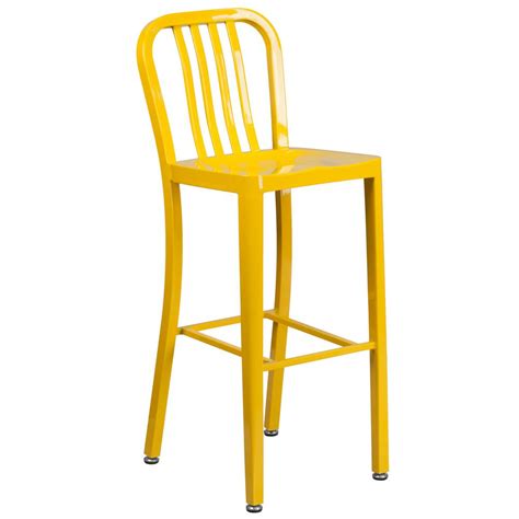 Flash Furniture 3025 In Yellow Bar Stool Ch6120030yl The Home Depot