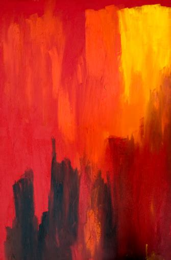 Abstract Painting Of Fire With Red Orange Yellow And Black Stock Photo